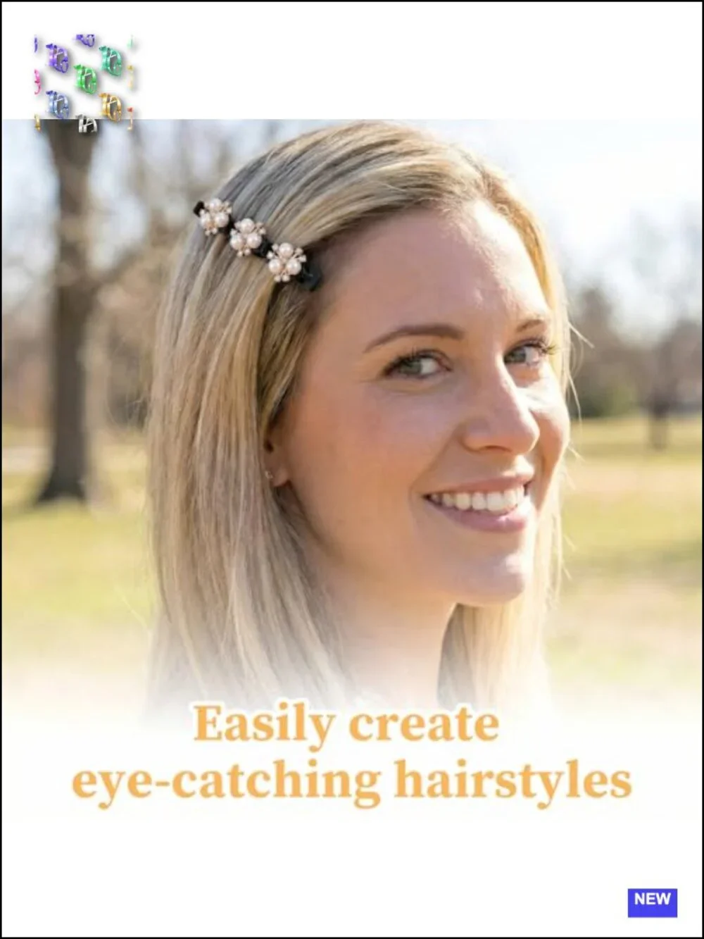 8 Pcs Braided Hair Clips Double-Layer Flower Pearl Crystal Stone Clips